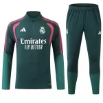 Kids Real Madrid 1/4 Zipper Sweat Kit(Top+Pants) Green 2026/27 - thejerseys