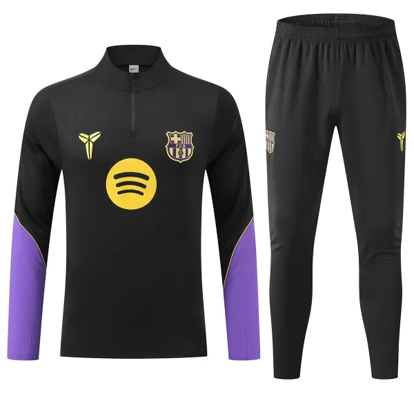 Barcelona 1/4 Zipper Sweat Kit(Top+Pants) Black 2026/27 - thejerseys