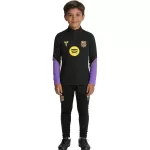 Kids Barcelona 1/4 Zipper Sweat Kit(Top+Pants) Black 2026/27 - thejerseys