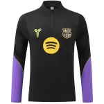 Kids Barcelona 1/4 Zipper Sweat Kit(Top+Pants) Black 2026/27 - thejerseys